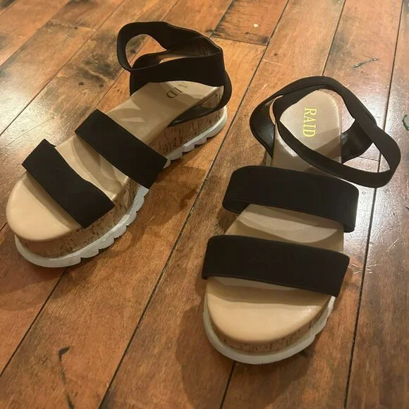 Lulu’s Rico Black Flatform Slide Sandals – Size 8 - Picture 6 of 6